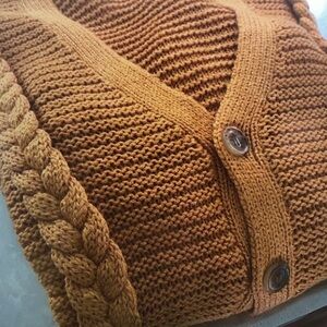 Men's Mustard Cardigan Sweater